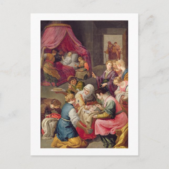 The Birth of the Virgin, 1640 (oil on canvas) Postcard (Front)