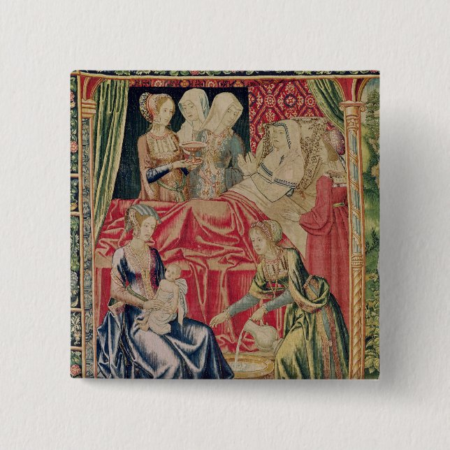 The Birth of the Virgin 2 Inch Square Button (Front)