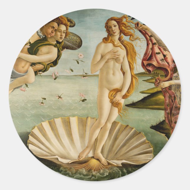 The Birth of Venus | Botticelli Classic Round Sticker (Front)