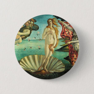 The Birth of Venus by Sandro Botticelli 2 Inch Round Button