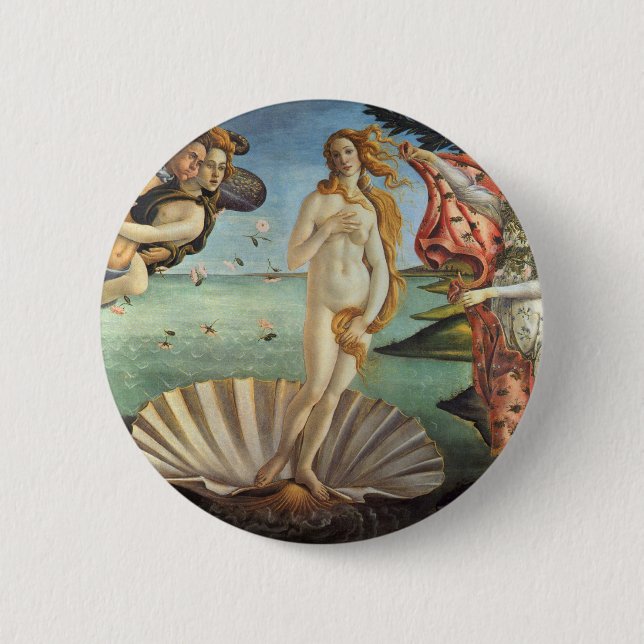 The Birth of Venus by Sandro Botticelli 2 Inch Round Button (Front)