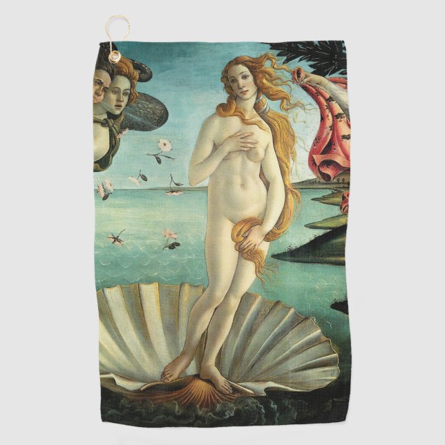The Birth of Venus by Sandro Botticelli   Golf Towel (Front)