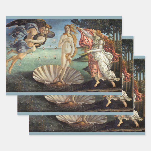 The Birth of Venus by Sandro Botticelli Wrapping Paper Sheet (Set)