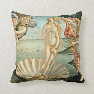 The Birth of Venus, c.1485 (tempera on canvas) Throw Pillow