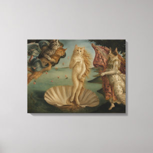 The Birth of Venus Cats Parody Renaissance Art Canvas Print