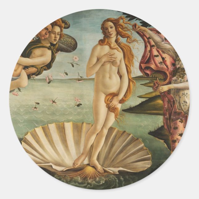 The Birth of Venus Classic Round Sticker (Front)