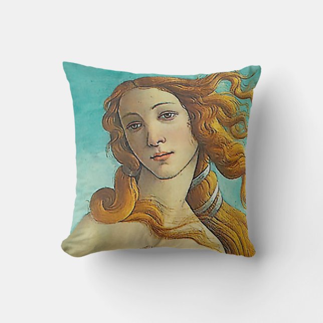 The Birth of Venus - Close up Throw Pillow (Front)