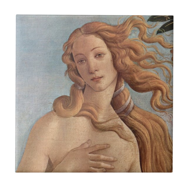 The Birth of Venus (detail) by Sandro Botticelli Tile (Front)