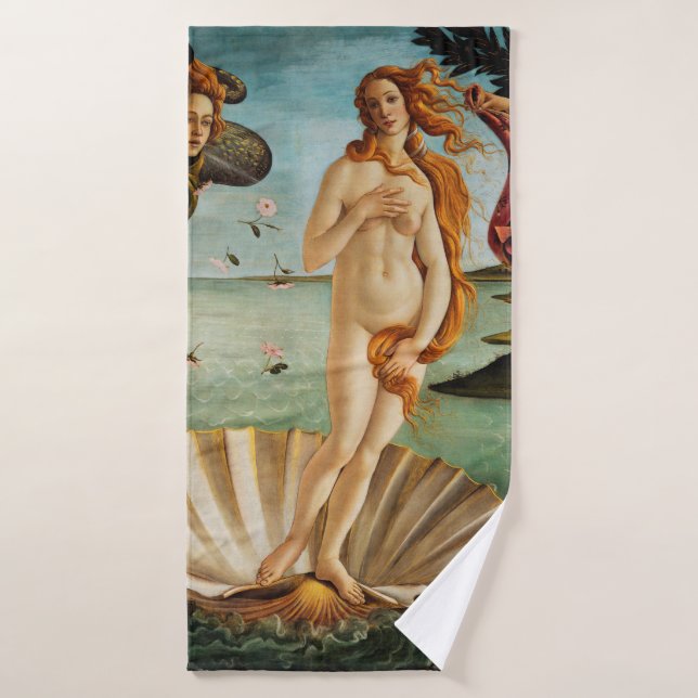 The Birth of Venus (detail), Sandro Botticelli Bath Towel (Bath Towel)