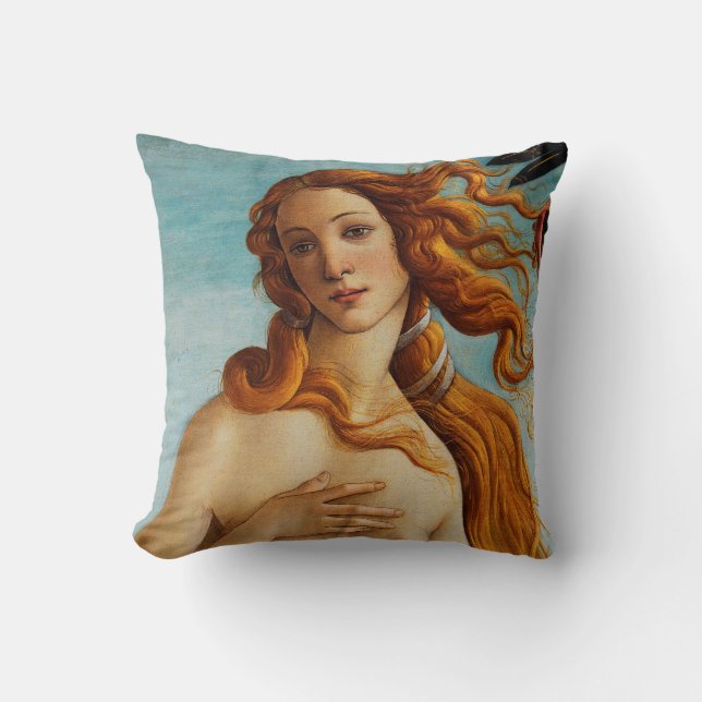 The Birth of Venus (detail), Sandro Botticelli Throw Pillow (Front)