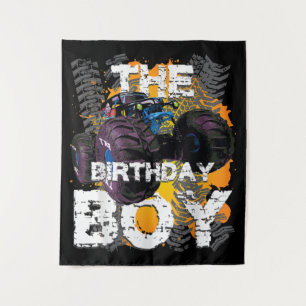 The Birthday Boy Monster Truck Matching Family Tapestry