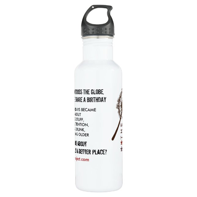 The Birthday Project Water Bottle (Front)