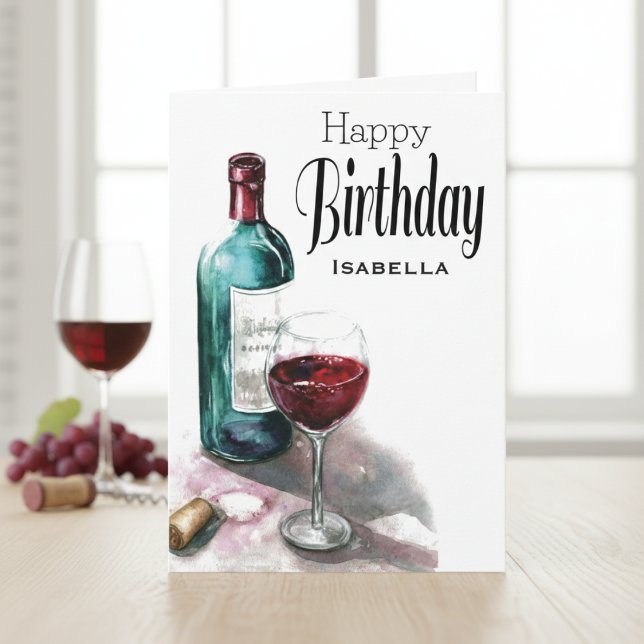 The "Birthday Vintage" Aesthetic Wine Card (Pouring out vibes.)