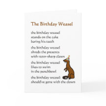 The Birthday Weasel - a funny birthday poem