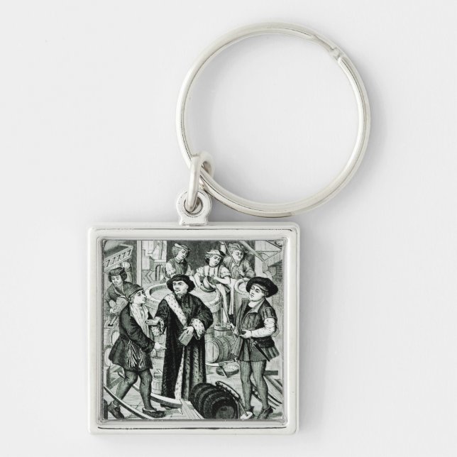 The Bishop of Tournai receiving the Tithe of Beer Keychain (Front)