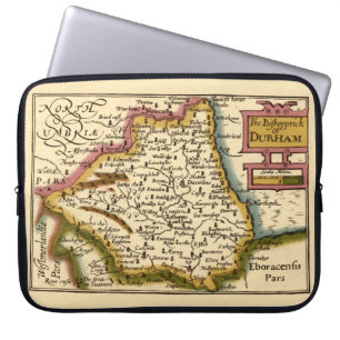 The Bishopprick of Durham County England Old Map Laptop Sleeve