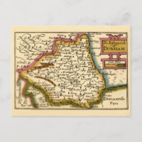The Bishopprick of Durham County England Old Map