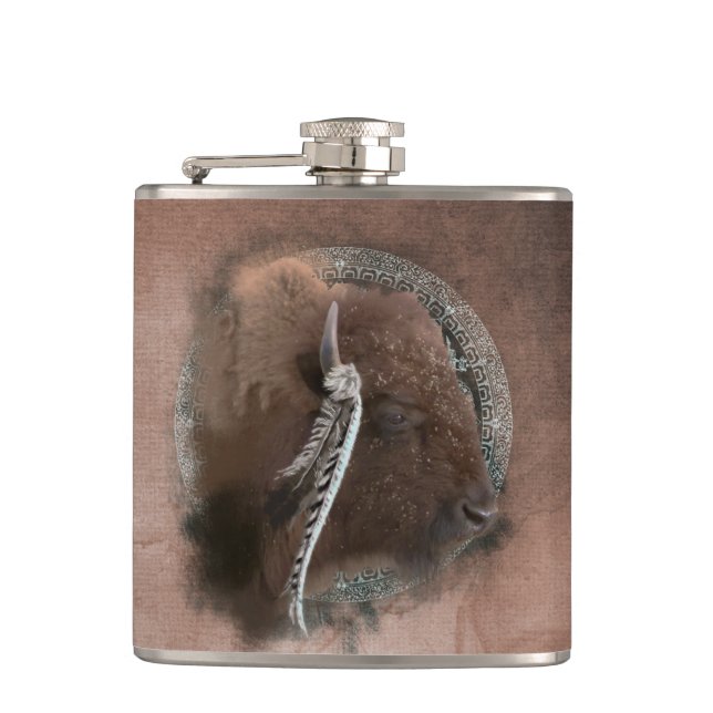 The Bison II - Wrapped Flask (Front)