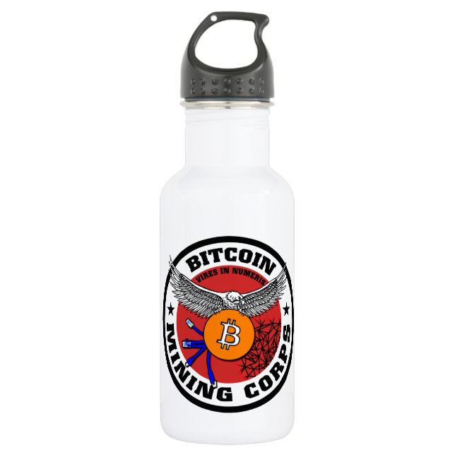The Bitcoin Mining Corps 532 Ml Water Bottle (Front)
