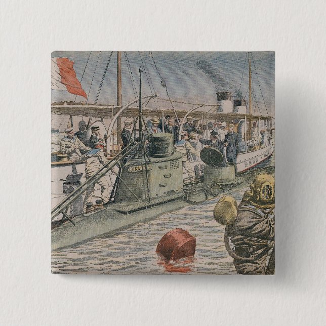 The Bizerte Catastrophe 2 Inch Square Button (Front)