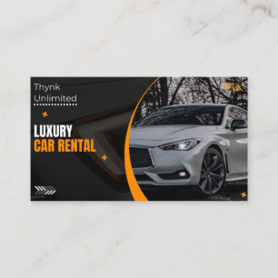 THE BLACK AND ORANGE ELEGANT CAR RENTAL BUSINESS BUSINESS CARD