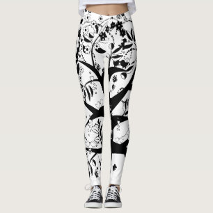The black and white tree of life leggings