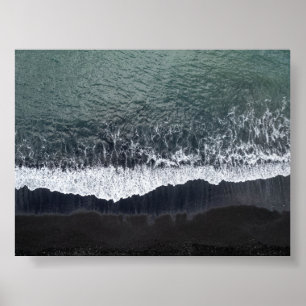 The black beach in Iceland Poster