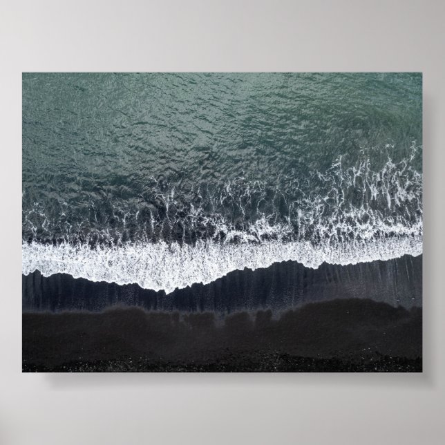 The black beach in Iceland Poster (Front)