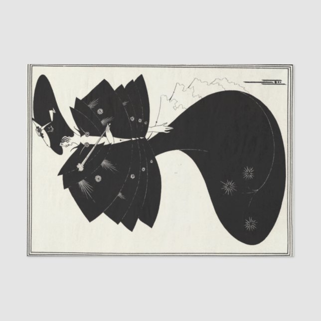 The Black Cape by Aubrey Beardsley Tissue Paper (Front)