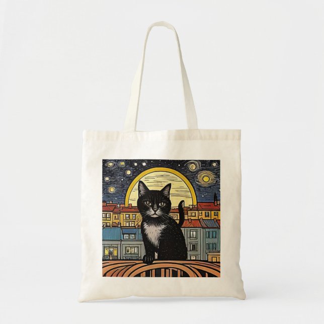 The Black Cat 4 Tote Bag (Front)