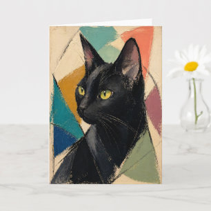 The Black Cat Abstract Card