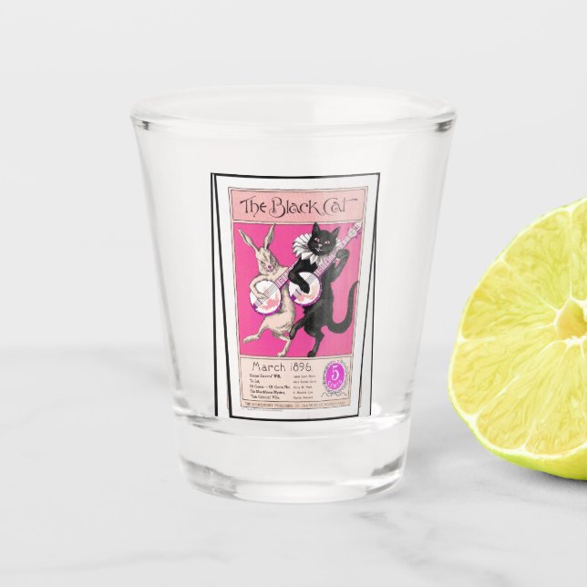 The Black Cat Shot Glass (Front)