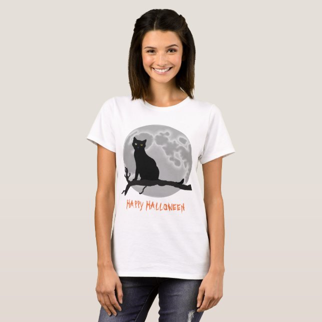The black cat T-Shirt (Front Full)