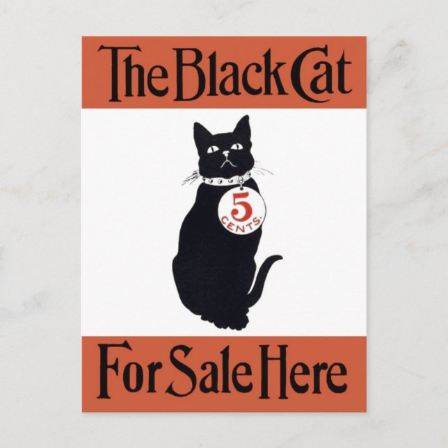 The Black Cat - Vintage Poster Postcard (Front)