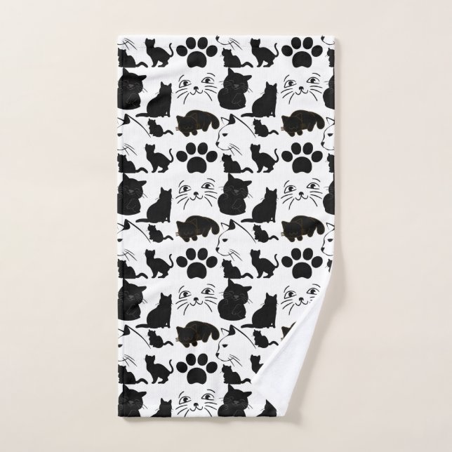 THE BLACK CATS PATTERNS  HAND TOWEL (Hand Towel)