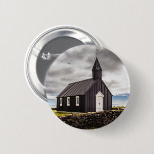 The Black Church Of Budir, Iceland 2 Inch Round Button