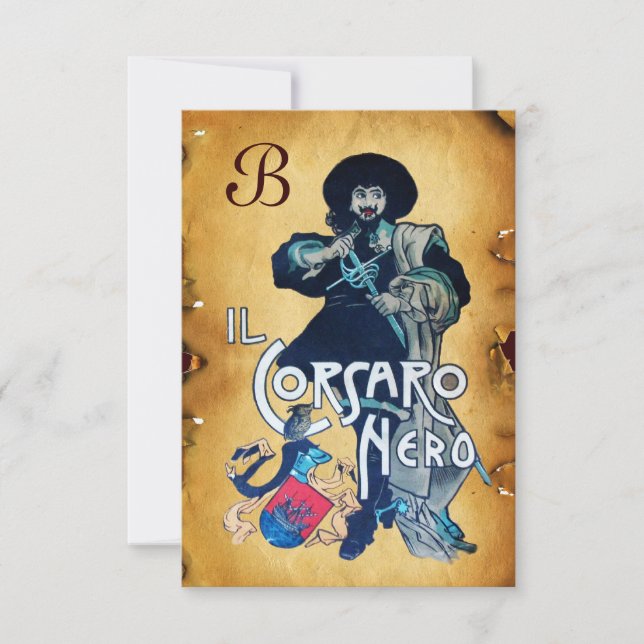 THE BLACK CORSAIR MONOGRAM parchment Announcement (Front)