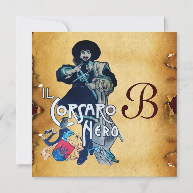 THE BLACK CORSAIR MONOGRAM parchment Announcement (Front)