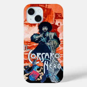 THE BLACK CORSAIR /Pirate Ship Battle In Red iPhone 15 Case