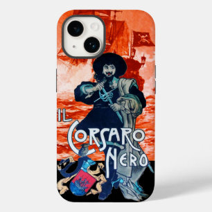 THE BLACK CORSAIR /Pirate Ship Battle In Red iPhone 14 Case