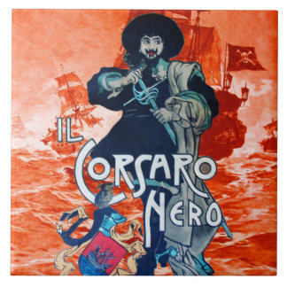 THE BLACK CORSAIR /Pirate Ship Battle In Red Tile