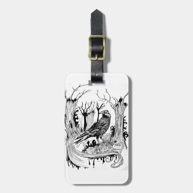 The Black Crow  Luggage Tag (Front Vertical)