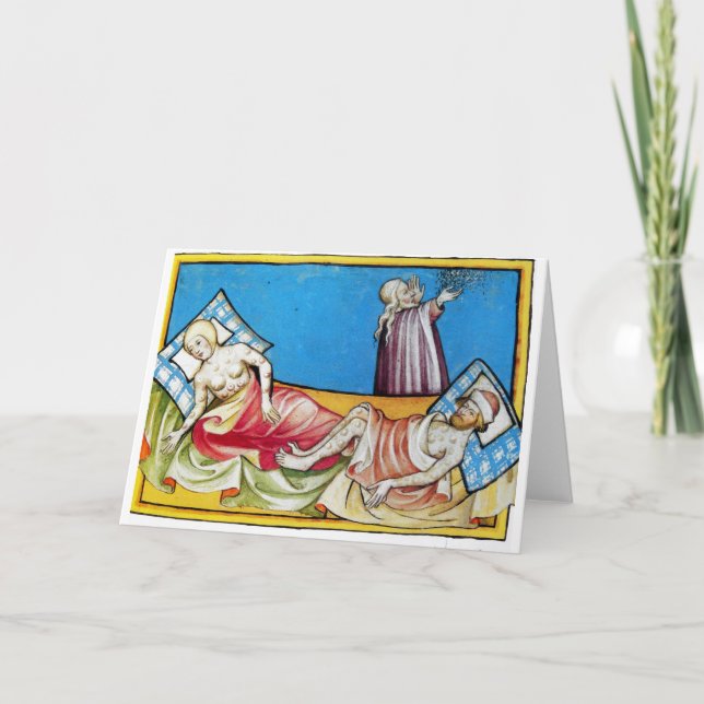 The Black Death from the Toggenburg Bible 1411 Card (Front)