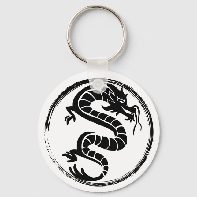 The Black Dragon on  Keychain (Front)