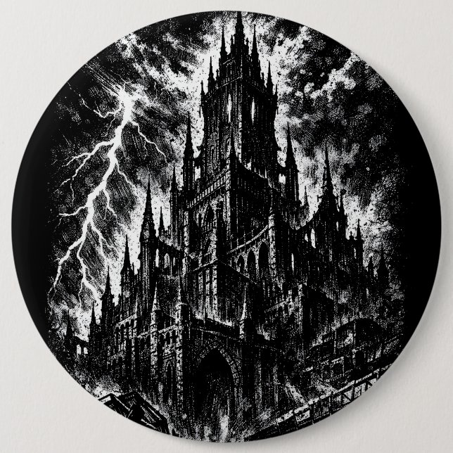 The Black Fortress by BurnsInHell 6 Inch Round Button (Front)