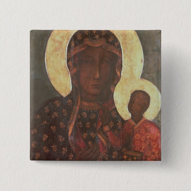 The Black Madonna of Jasna Gora 2 Inch Square Button (Front)