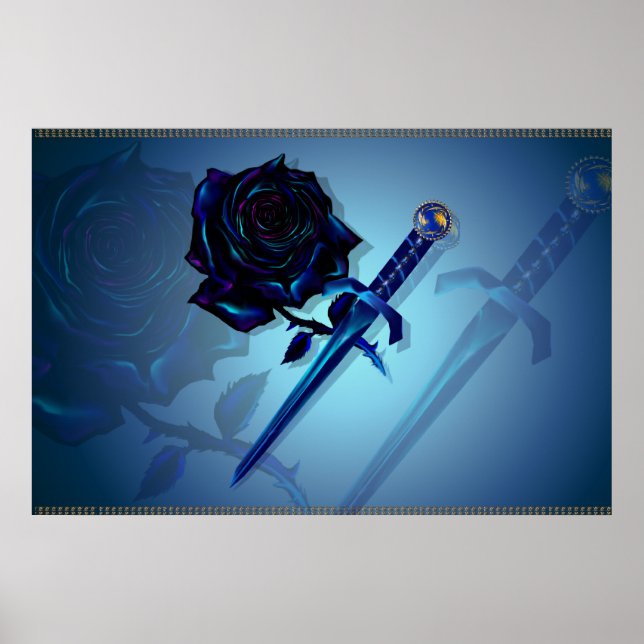 The Black Rose and Dagger Print (Front)