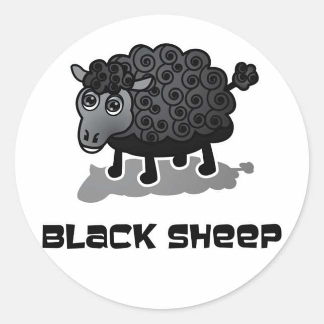 The Black Sheep Classic Round Sticker (Front)
