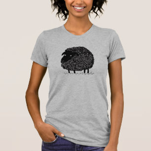 The Black Sheep Cute Woolly Sheep Cartoon Cool T-Shirt