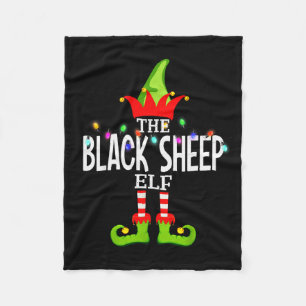 The Black Sheep Elf Christmas Matching Pajamas  Fleece Blanket